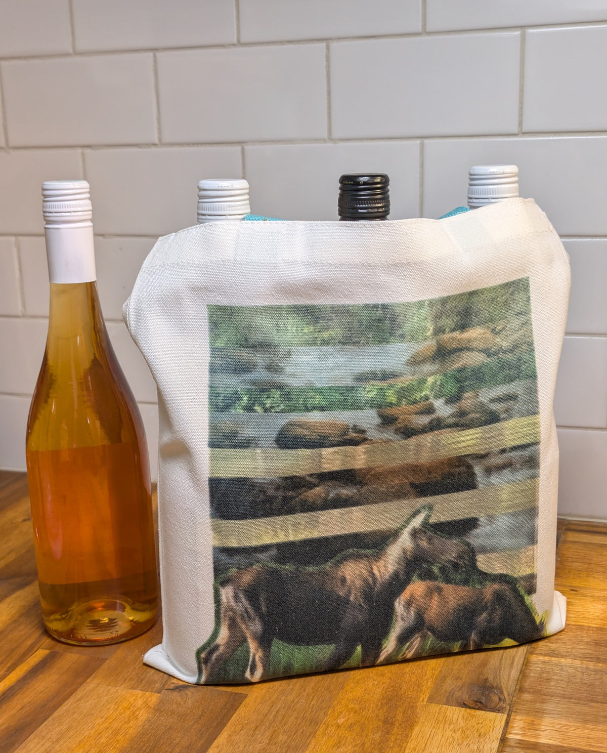 1 of 1 Original Sustainable Artwork Canvas Tote Bag - Mother Moose