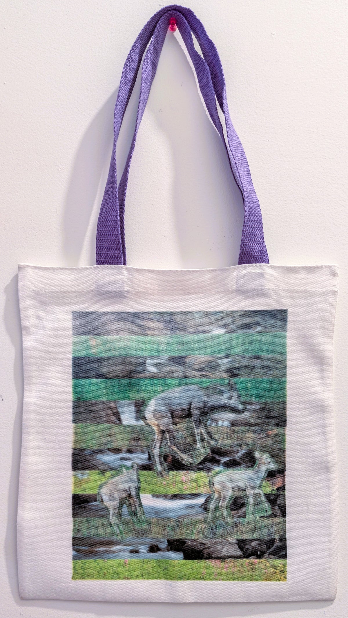 1 of 1 Original Sustainable Artwork Canvas Tote Bag - Mountain Lambs