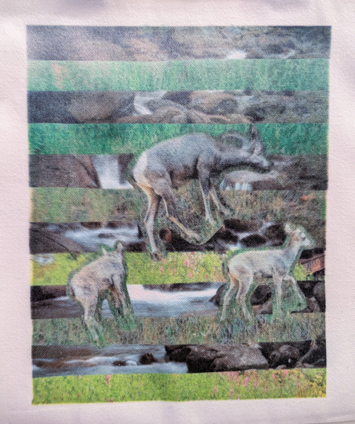 1 of 1 Original Sustainable Artwork Canvas Tote Bag - Mountain Lambs