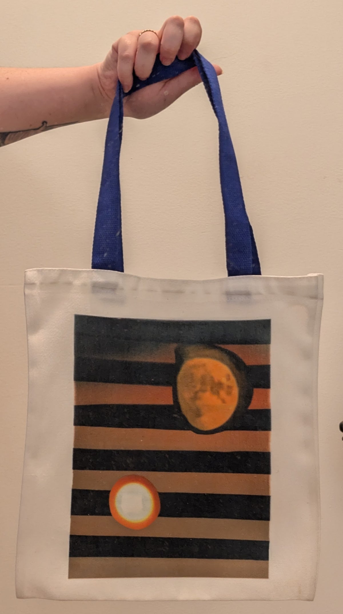 1 of 1 Original Sustainable Artwork Canvas Tote Bag - Halloween Moon