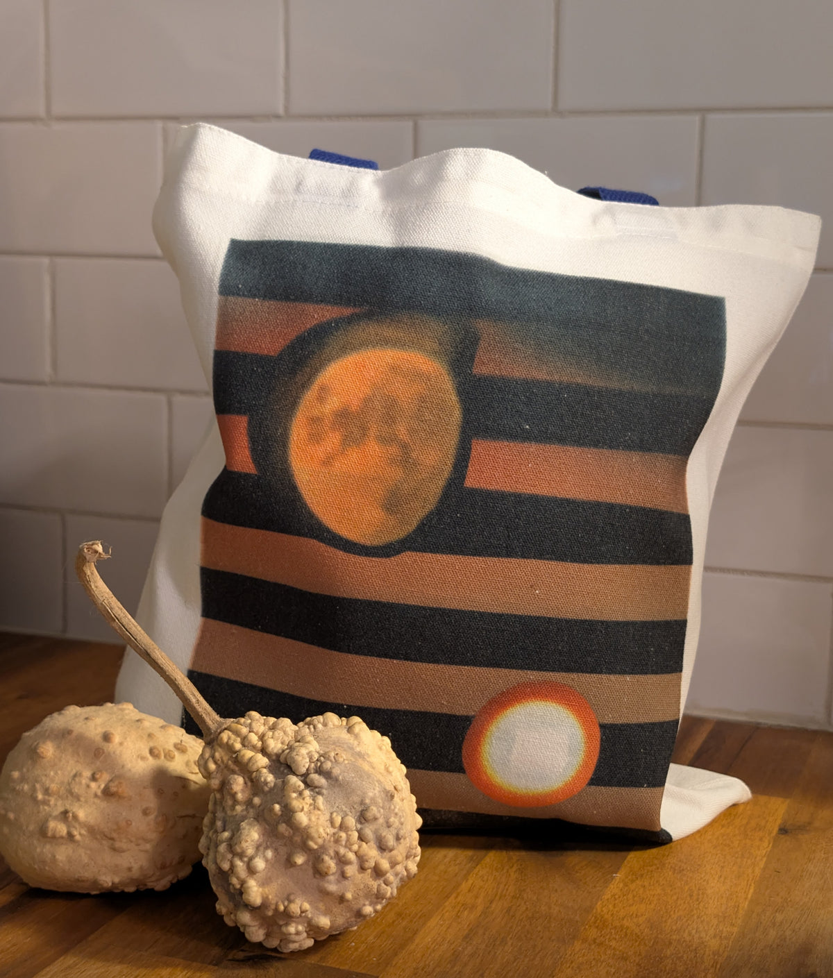 1 of 1 Original Sustainable Artwork Canvas Tote Bag - Halloween Moon